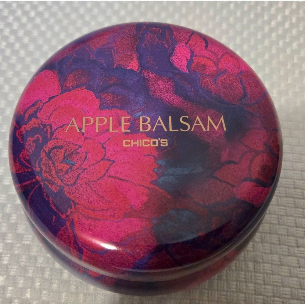 VTG Apple Balsam Scented Candle In Floral Tin 11 Oz 80-Hour Burn Time Chico's